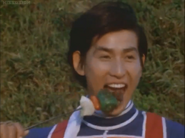 Kotaro eats a shish kebab