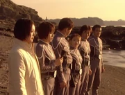 After the mission, Mizuno and the members of UG stared at the sunset together.