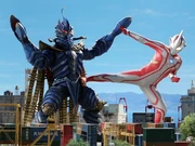 Mebius melawan Alien Temperor