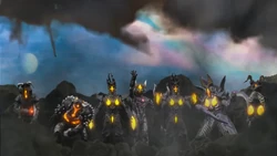 Zett (tengah) bersama Tentera Zettonnya.