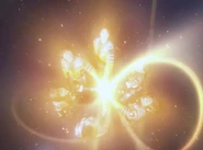 GUYS members combining to form Mebius Phoenix Brave.