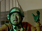 Arashi is attacked by Alien Baltan.