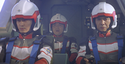 Nakajima piloted GUTS Eagle Beta in the battle against Alien Monera.