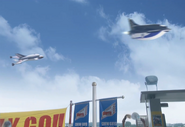 The Ultra Hawk No.3 participating in an air show held by GUYS