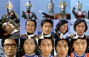 The Ultra Brothers in Taro's series. Note the symbols that represent their true names