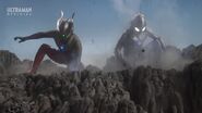 Zero and Cosmos landed where Gigant Zetton is