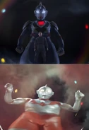 Z Revival Homage.png (234 KB) Z (above) and Ultraman (below) interacting with their respective hosts.