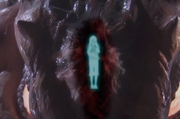 Riko is trapped inside Nosferu's forehead.
