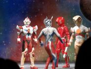 Gridman with Ultraman Zero and other Tsuburaya heroes.