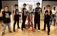 Minami at the Ultraman Zero TALKish event in 2020, posing with Koichi Sakamoto, Mamoru Miyano, Ultraman Zero, Yu Koyanagi and Yuichi Abe