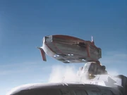 The DASH Mother took off from the Base Titan for a mission to counter monsters.