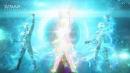 Gai Kurenai berubah menjadi siluet Ultraman Orb
