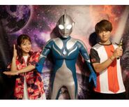 Sugiura with his wife at Ultra Heroes EXPO 2021 Summer Festival
