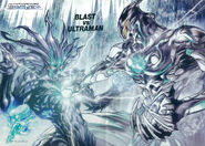 Ultraman tearing out the Kingdom of Light Shard from Blast. Notice his resemblance to another Ultra