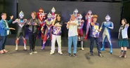 Sugiura alongside Susumu Kurobe, Hideo Ishiguro, and Raiga Terasaka in the Ultraman 55th Anniversary special event