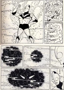 Round 1: Hayata's Beetle, which was on the alert of the tanker, was shot down by a water column attack from underwater. Hayata transformed into Ultraman undersea. Then, a mysterious black cloud-like object approached Ultraman.