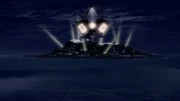 Mydo drives Sky Shark to Alien Lady-Benzene's stronghold.