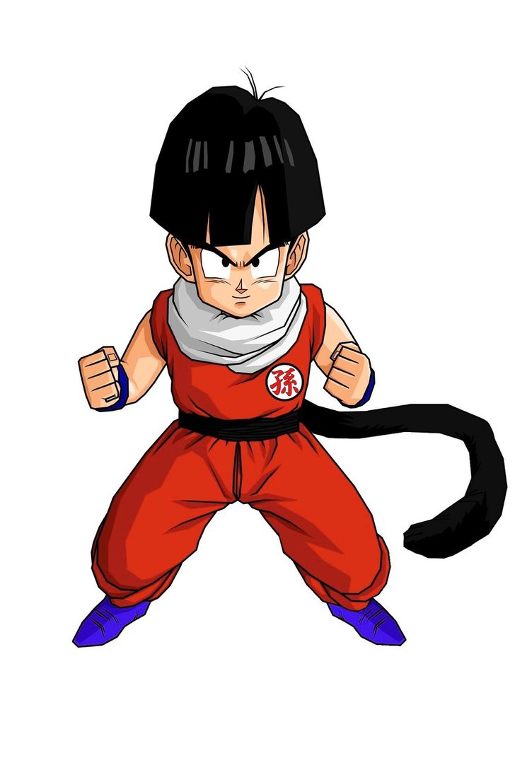 kid gohan with tail