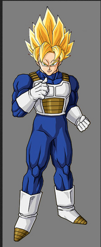False SSJ Vegeta concept that I made, tried my best to stay as
