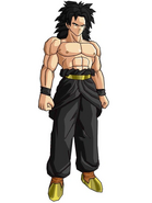 Broly in another clothing attire before getting controlled by his father for the second time.