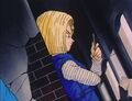 Future Android 18 with a mirror