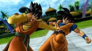 A created character training with Goku