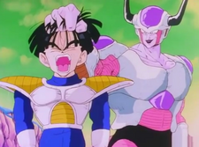 Frieza grabs gohan by the hair