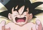 Baby Goku crys