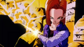 Future Android 18 fires a Finger Beam