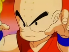 Krillin about to fight Goku.
