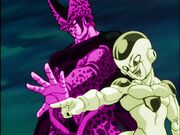 Cell and frieza attacked goku opposite colours