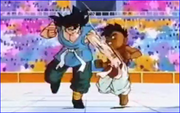 Uub and Goku fight