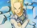 Future Android 18 facing Future Trunks