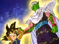 Piccolo helping GT Goku to use the Instant Transmission