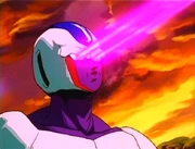Cooler uses his Darkness Eye Beam to attack Goku