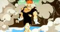 Recoome stands barely scathed after taking the full force of Vegeta's assault