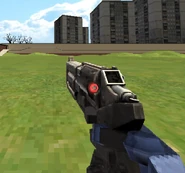 A small dog seen inside the Revolver.