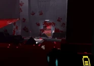 An elevator within the parking area that leads to an outside segment.