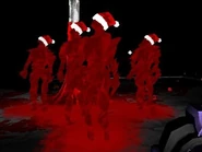 Four puppets with Santa hats :)