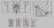 Early sketches of Gabriel's mural in 1-4