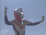 Imit-Ultraman Dyna taunts his opponent