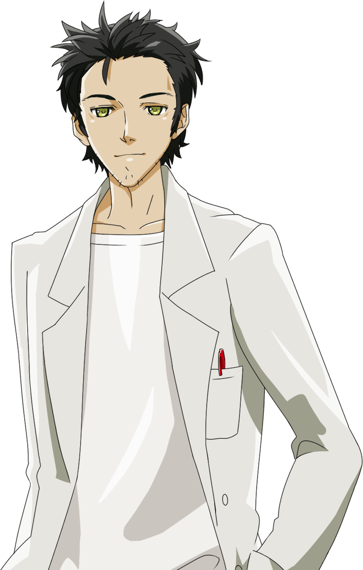 Download Rintaro Okabe in a pensive moment Wallpaper | Wallpapers.com