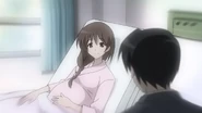 Yukie pregnant in the hospital in the Higurashi When They Cry anime