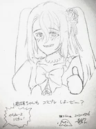 Sketch by Ryukishi07 of Jayden cosplaying as Erika Furudo