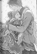 EP8 LN art of Beatrice and Battler hugging
