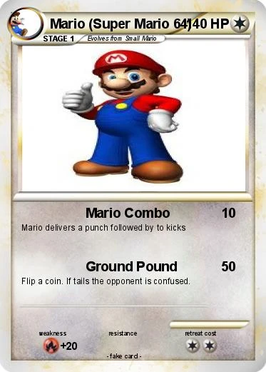 Mario (Super Mario 64) (Trading Card) | Unagipedia Wiki | Fandom