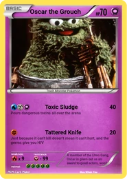 The Oscar the Grouch card, has a built in sound chip that says, "SCRAM!"