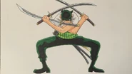 Zoros 3 sword style.png (541 KB) 3-Sword style: he uses 3 swords, 1 in his mouth, and the other 2 in his hands, to cut up the opponent. It’s very effective and kills people quickly