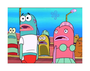 Harold’s reaction to SpongeBob being childish.