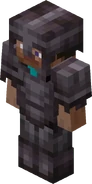 Another view of Steve with netherite armor because why not